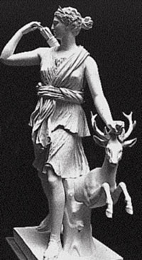 Artemis, the goddess of hunting and the wild