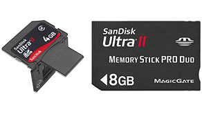 4234: Sandisk announces a 4-gigabyte (GB)1 SDHC Plus card and an 8GB Memory Stick PRO Duo card