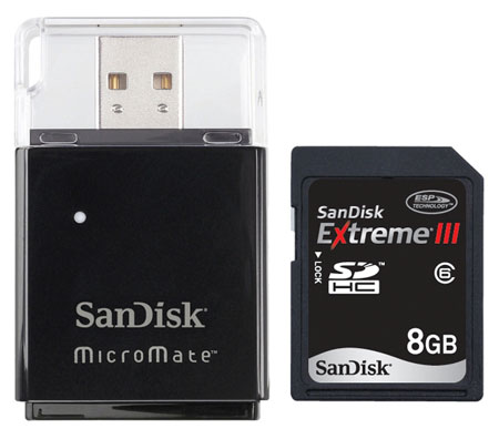 8-Gigabyte SanDisk Extreme III SDHC Card