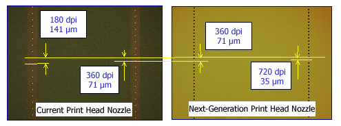 Enlarged photo of nozzle plate